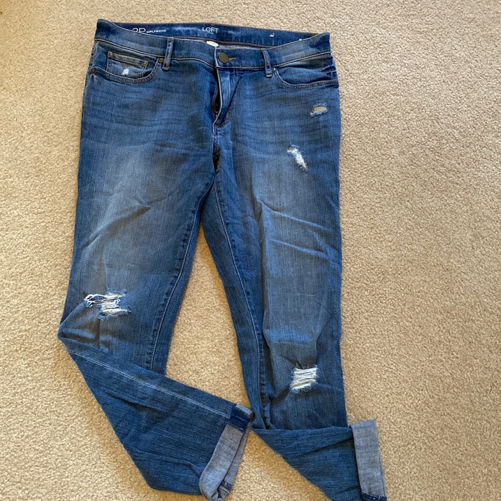 🎉HOST PICK🎉 Loft outlet girlfriend ripped jeans